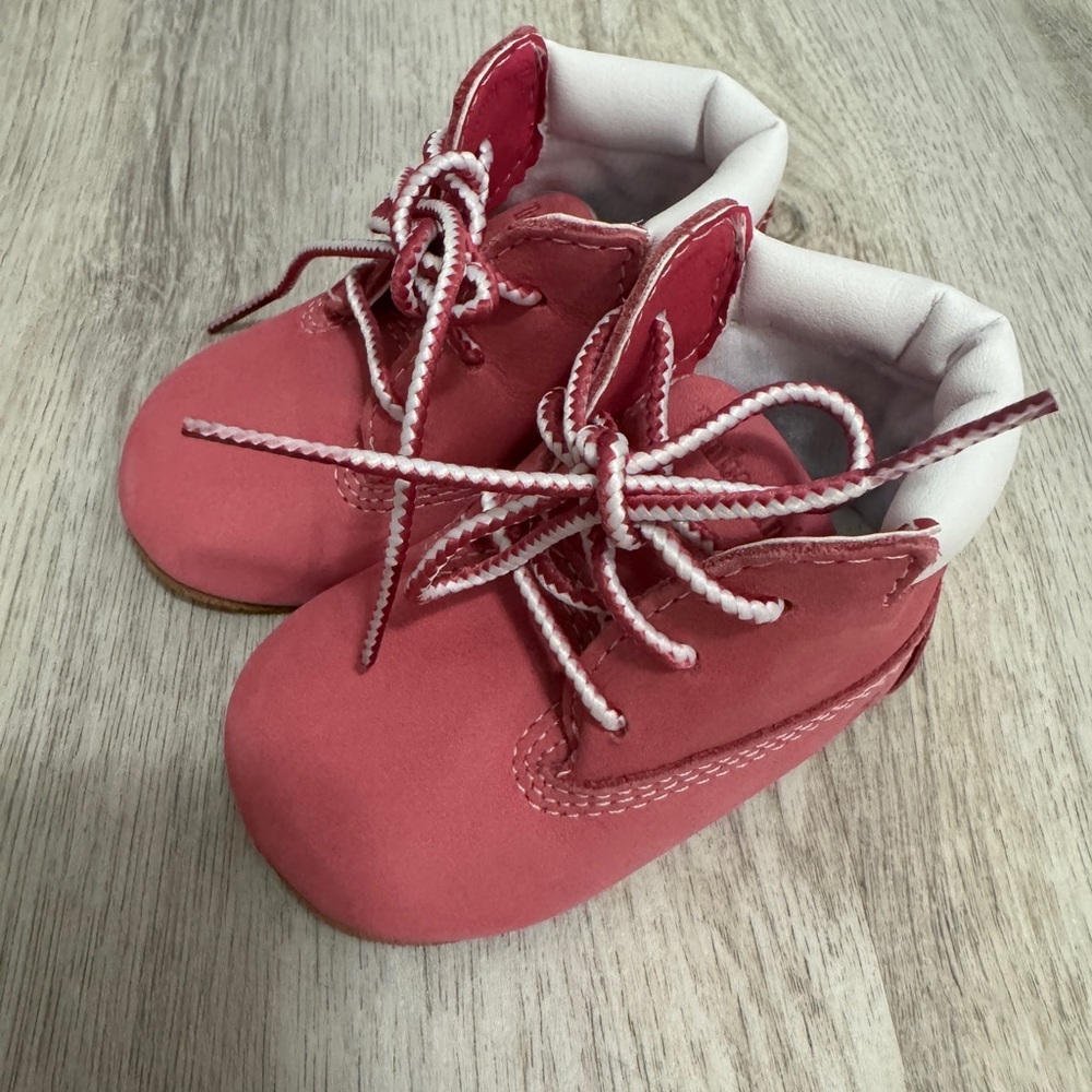 Timberland Pink and White Baby Walker Shoes
